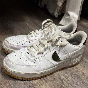 Nike White and Gold Sneakers